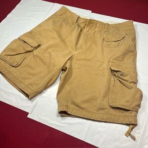 Gap Y2k Brown Snap Cargo Shorts Mens Size 38, 11” Inseam usa377842 Cinch Tie Leg